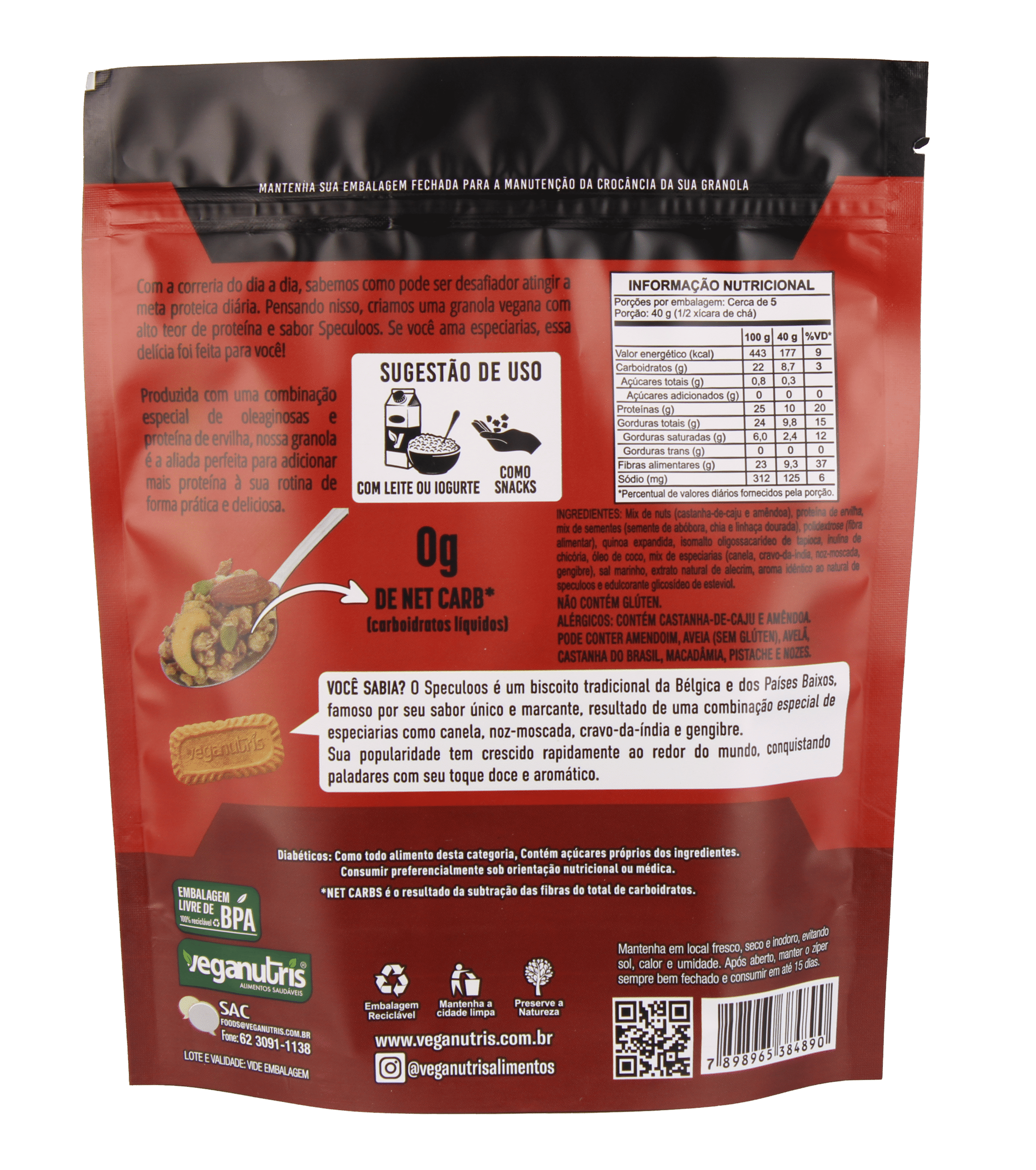 Granola protein speculoos verso